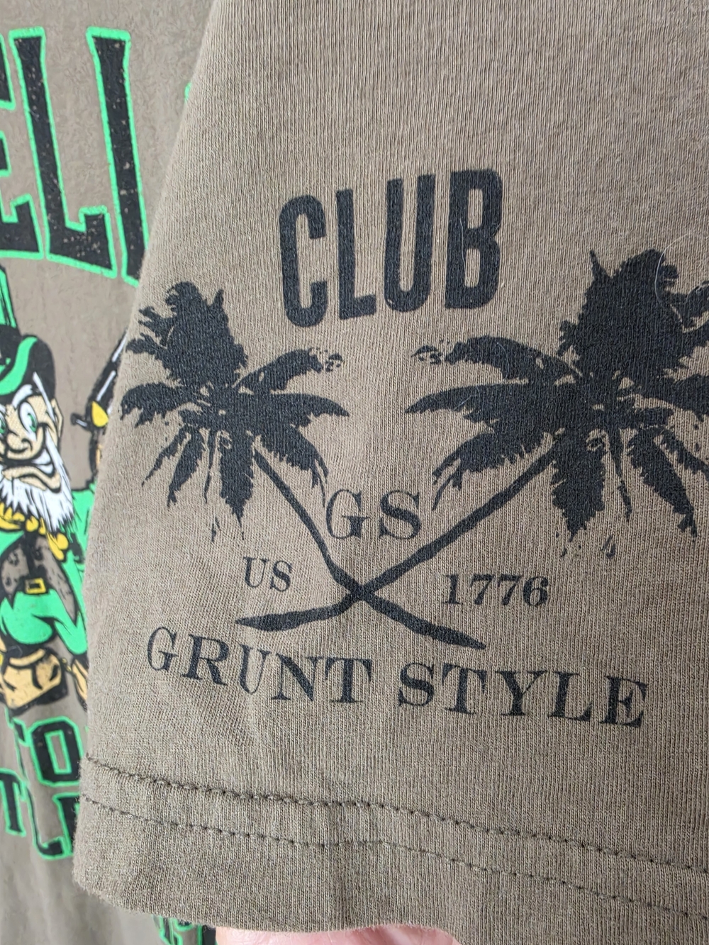 Grunt Style Men's Club Palm Graphic Tee - Olive
